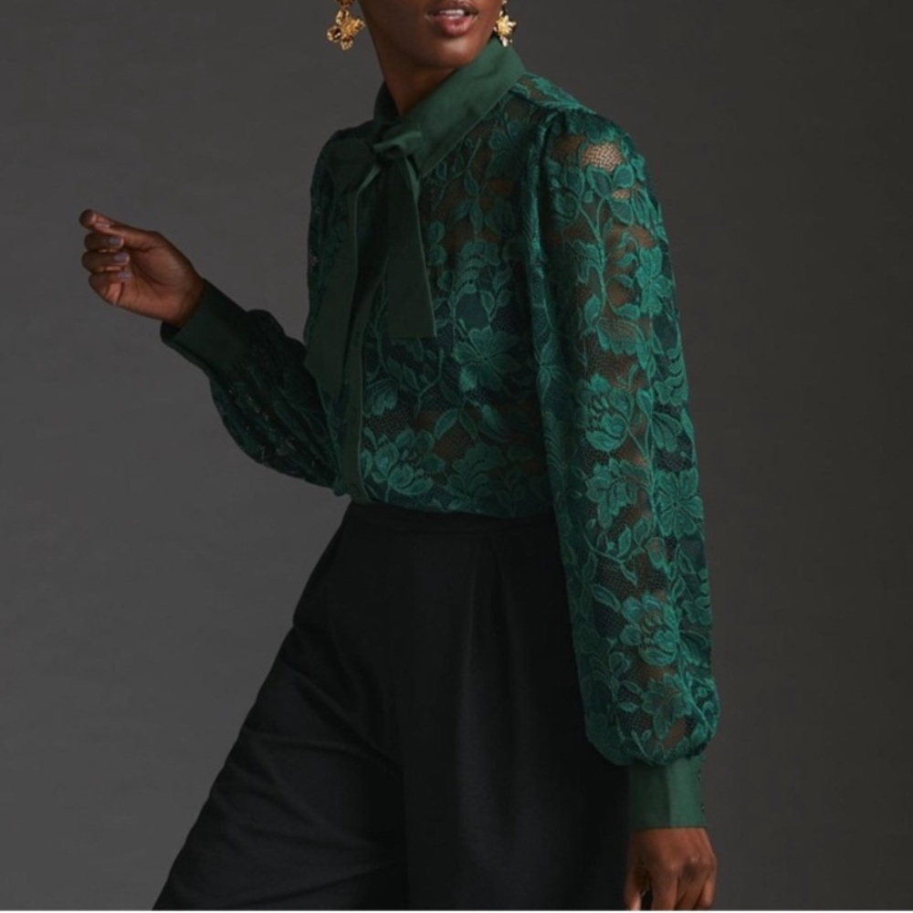 DOLAN x ANTHROPOLOGIE Sheer Lace Blouse - Picture 3 of 13